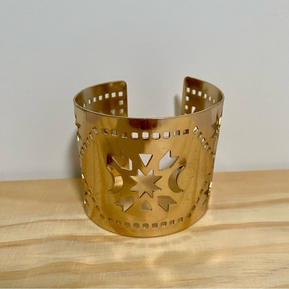 Gold Cutout Cuff Bracelet